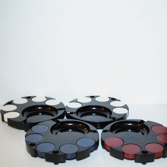 Vintage Novel Craft Company Poker Chip Rack With Ashtray 100 Chips - Picture 1 of 9